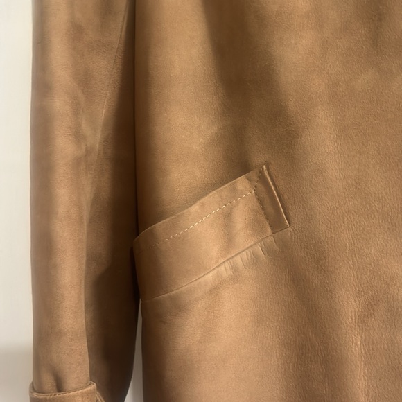 Women’s vintage suede jacket tan lined - Picture 4 of 9